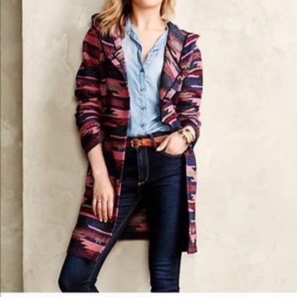 Anthropologie Tabitha Leona Aztec Wrap Coat - Picture 2 of 6
